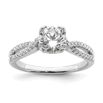 Buy Exclusive 14K White Gold Criss-Cross Engagement Ring Semi-Mount for 1 Carat