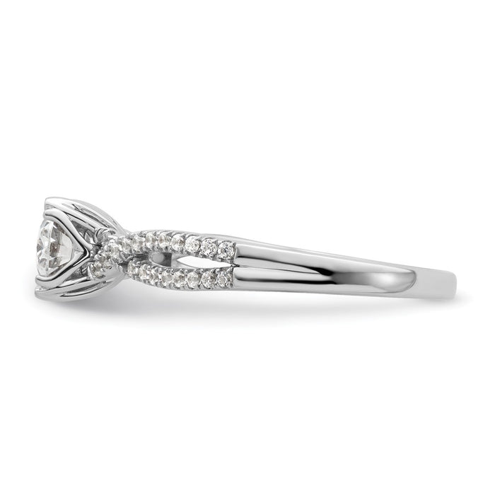 Buy Exclusive 14K White Gold Criss-Cross Engagement Ring, 1 Carat Oval Center-3