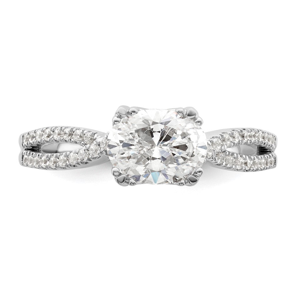 Buy Exclusive 14K White Gold Criss-Cross Engagement Ring, 1 Carat Oval Center