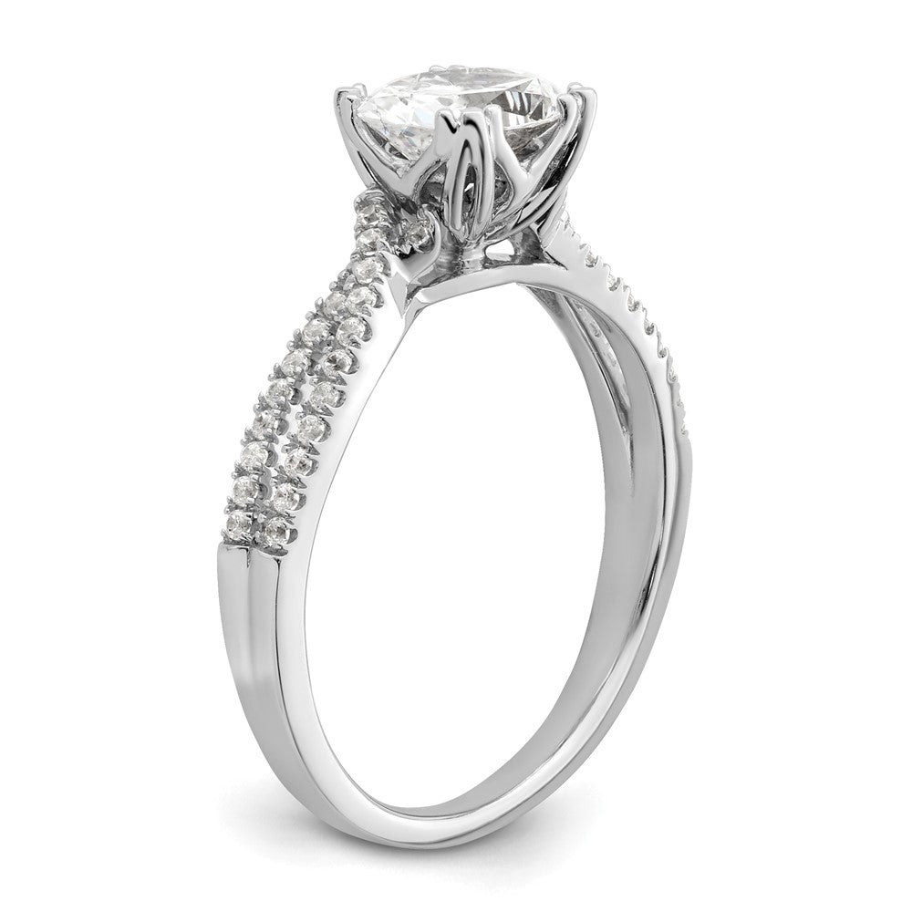 Buy Exclusive 14K White Gold Criss-Cross Engagement Ring, 1 Carat Oval Center