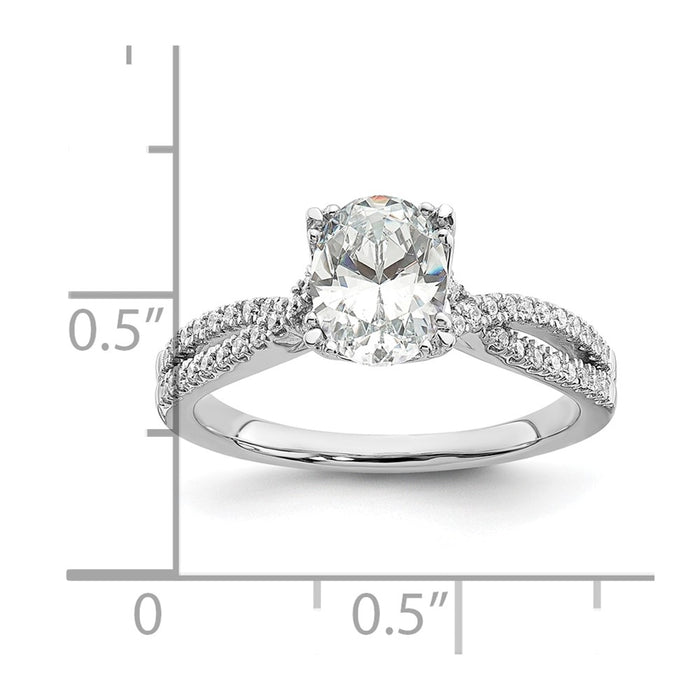 Buy Exclusive 14K White Gold Criss-Cross Engagement Ring, 1 Carat Oval Center-7