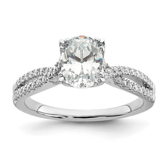 Buy Exclusive 14K White Gold Criss-Cross Engagement Ring, 1 Carat Oval Center
