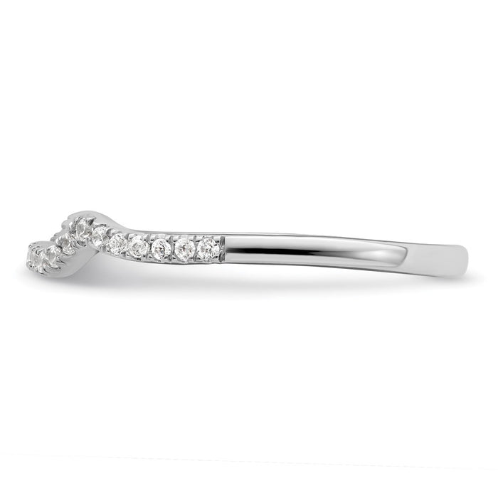 High-Quality 14K White Gold 1/8 Carat Diamond Wedding Band - Stylish Value!-3