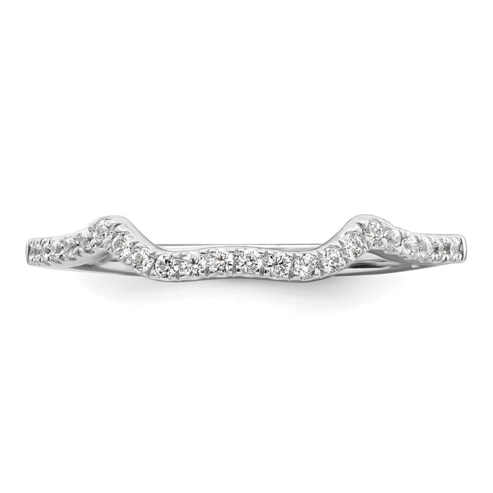 High-Quality 14K White Gold 1/8 Carat Diamond Wedding Band - Stylish Value!-4