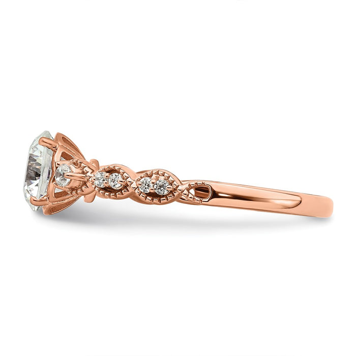 Buy Designer 14K Rose Gold Semi-Mount Engagement Ring, 1 Carat Center, Stylish Accents-3