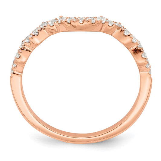 Buy Stylish 14K Rose Gold Contoured Wedding Band with 1/4 Carat Diamond