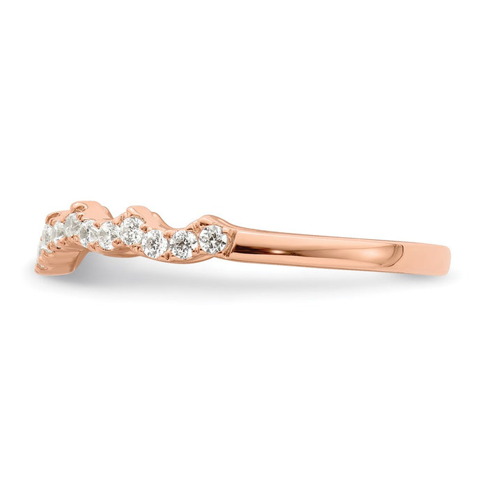 Buy Stylish 14K Rose Gold Contoured Wedding Band with 1/4 Carat Diamond-3