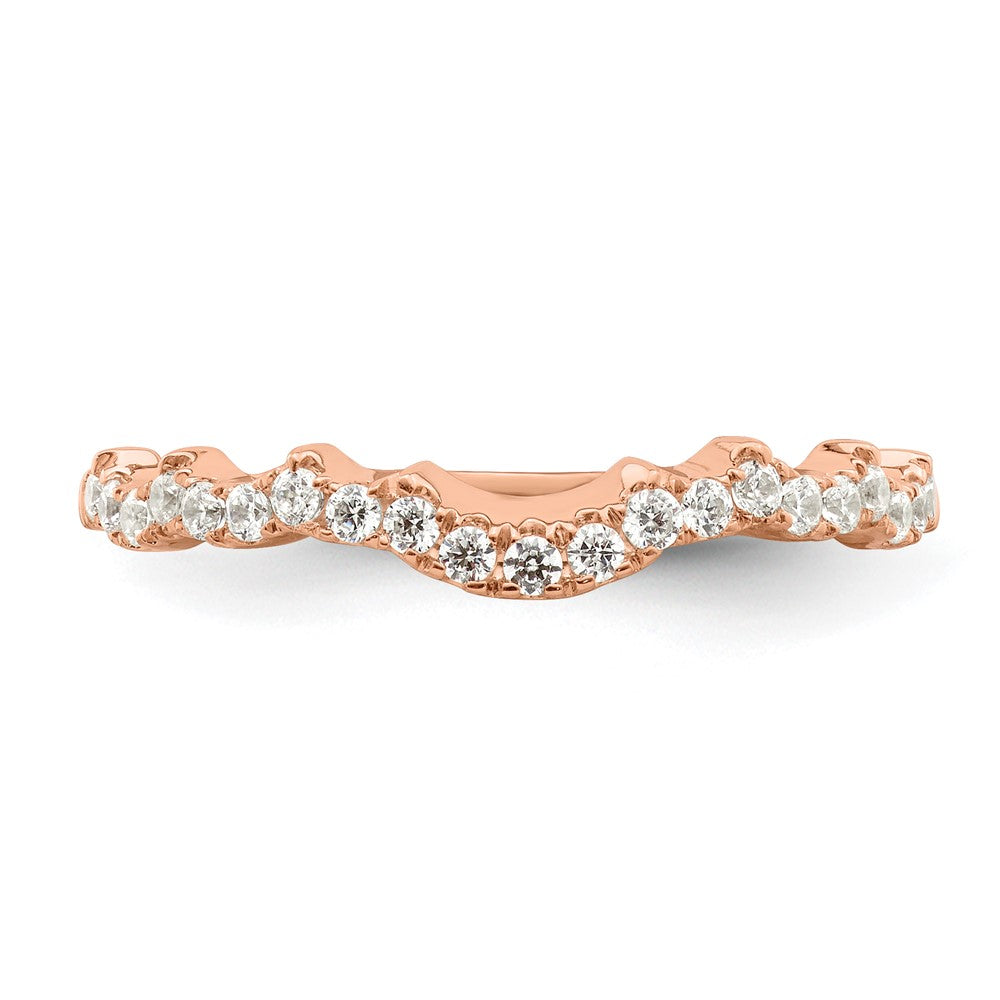 Buy Stylish 14K Rose Gold Contoured Wedding Band with 1/4 Carat Diamond