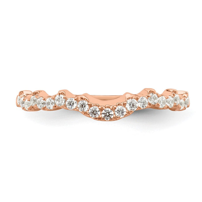 Buy Stylish 14K Rose Gold Contoured Wedding Band with 1/4 Carat Diamond-4