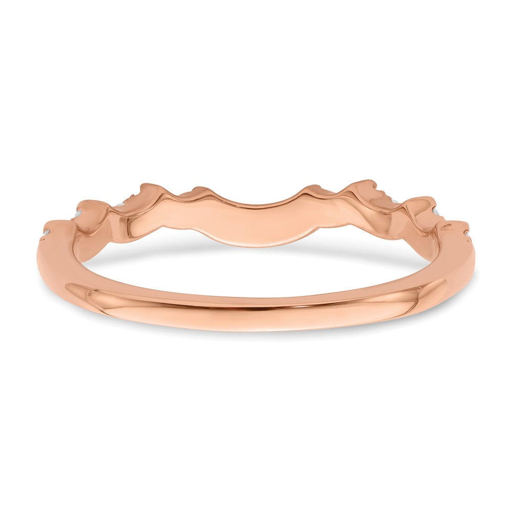 Buy Stylish 14K Rose Gold Contoured Wedding Band with 1/4 Carat Diamond