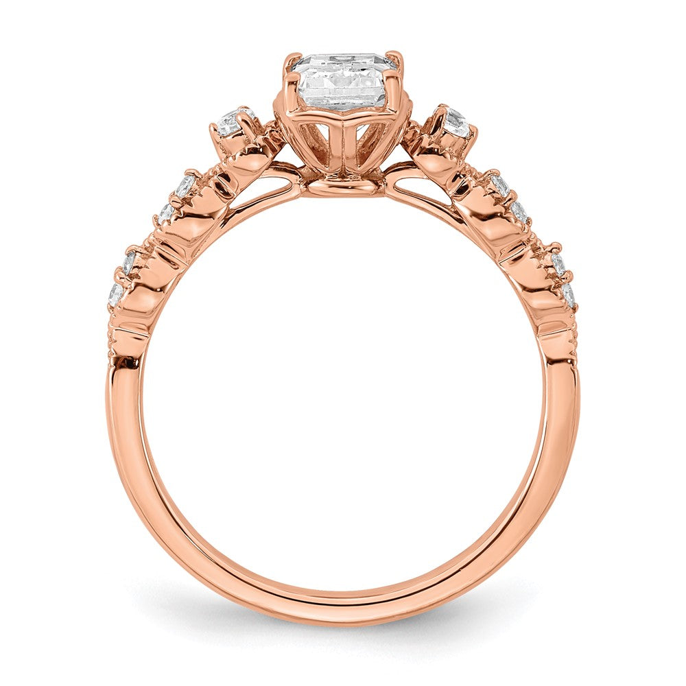 Buy Stylish 14k Rose Gold Semi-Mount Engagement Ring for 1 Carat Emerald-Cut