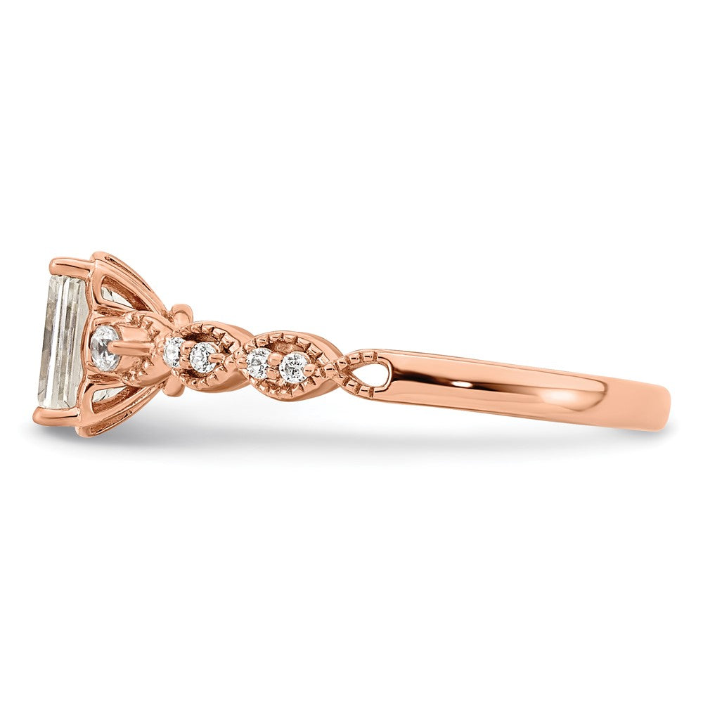 Buy Stylish 14k Rose Gold Semi-Mount Engagement Ring for 1 Carat Emerald-Cut