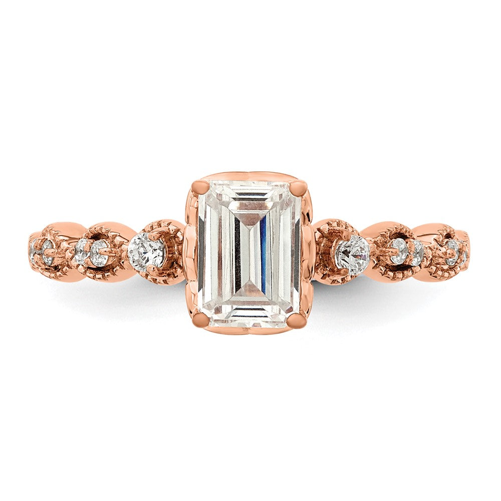 Buy Stylish 14k Rose Gold Semi-Mount Engagement Ring for 1 Carat Emerald-Cut