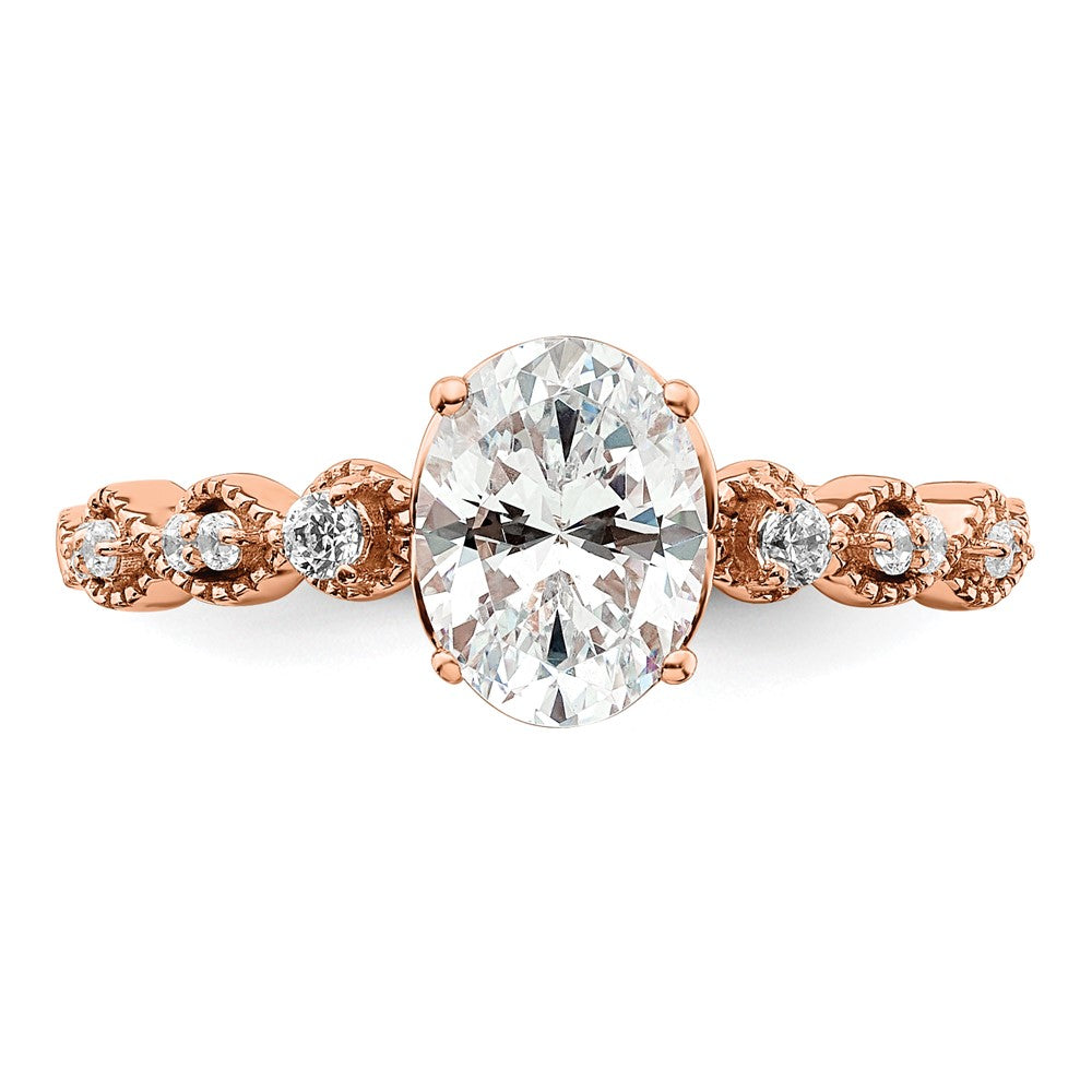 Buy Exclusive 14K Rose Gold Semi-Mount Engagement Ring for 1 Carat Oval