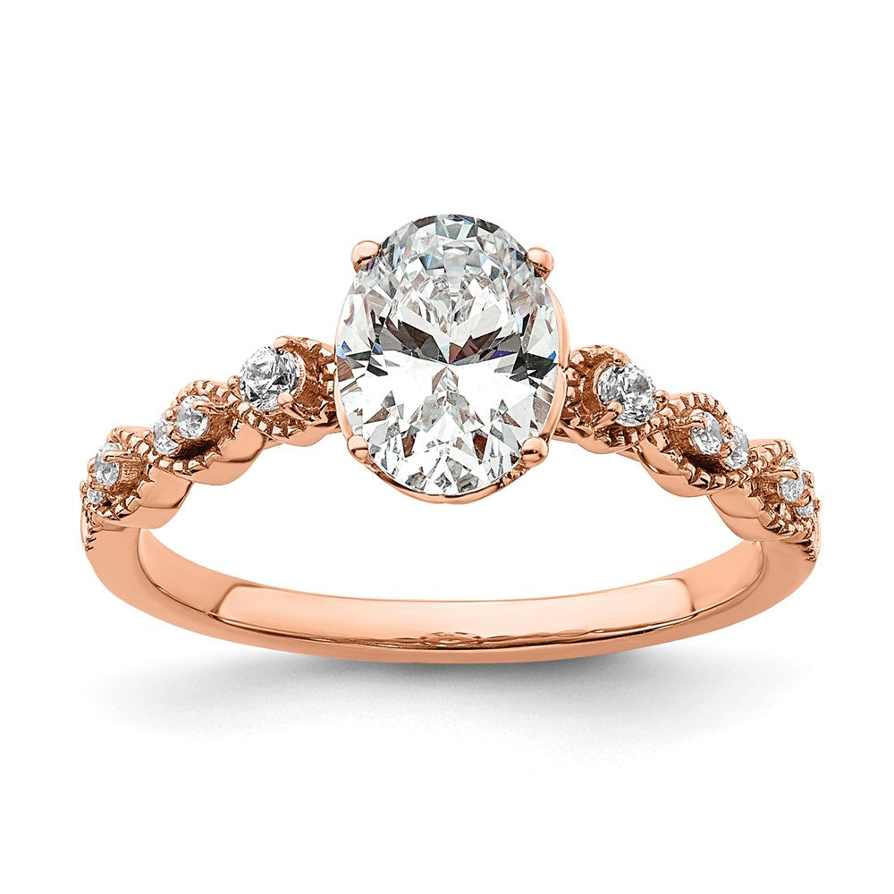 Buy Exclusive 14K Rose Gold Semi-Mount Engagement Ring for 1 Carat Oval