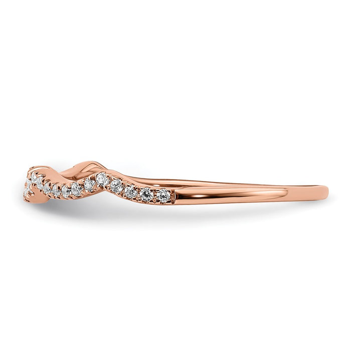 Buy Exclusive 14K Rose Gold Wedding Band with 1/15 Carat Diamond Accents-3