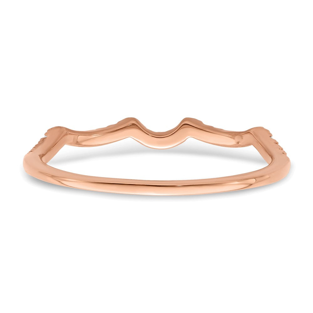 Exclusive 14K Rose Gold Contoured Wedding Band with 1/15 Carat Diamonds