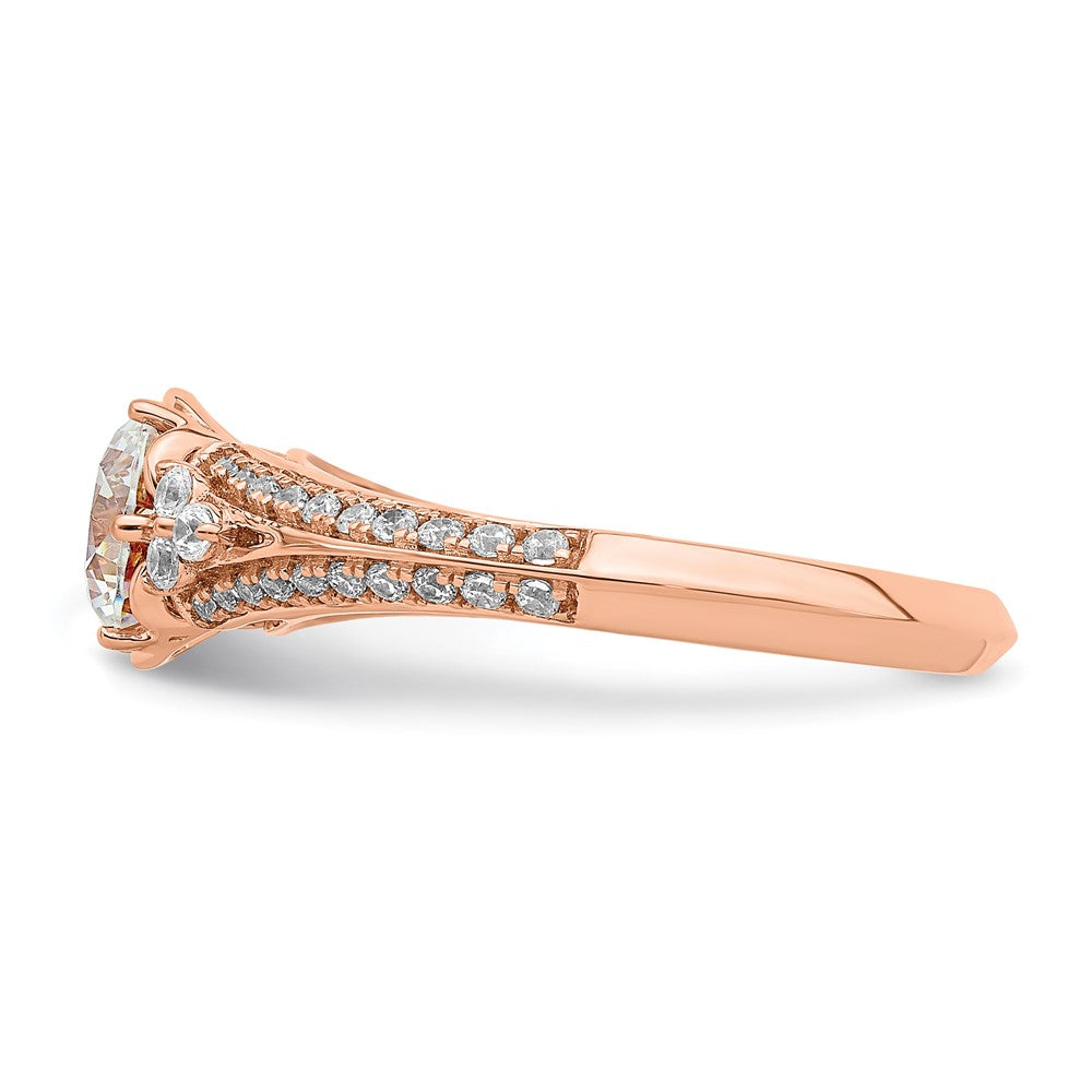 High-Quality 14K Rose Gold Semi-Mount Engagement Ring for 1 Carat Stone