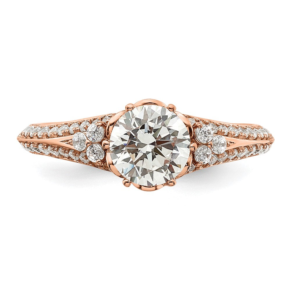High-Quality 14K Rose Gold Semi-Mount Engagement Ring for 1 Carat Stone