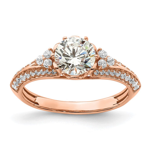 14K Rose Gold Semi-Mount Engagement Ring for 1 Carat Stone - Style GR1-1023311
