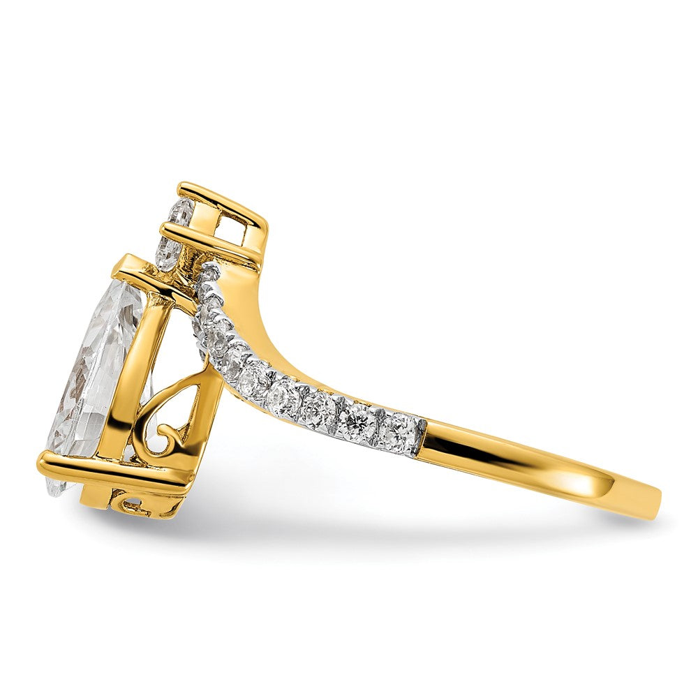 High-Quality 14K Gold Asymmetric Engagement Ring with 1/2 Carat Diamonds & 1.5 Carat Center - Stylish Value!