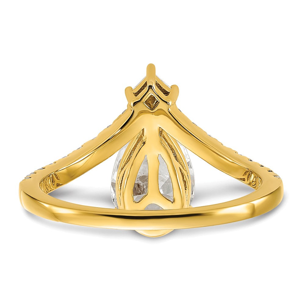 High-Quality 14K Gold Asymmetric Engagement Ring with 1/2 Carat Diamonds & 1.5 Carat Center - Stylish Value!