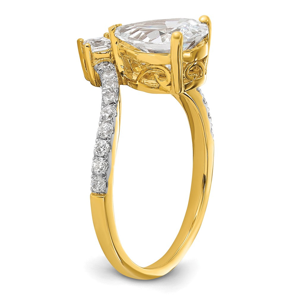 High-Quality 14K Gold Asymmetric Engagement Ring with 1/2 Carat Diamonds & 1.5 Carat Center - Stylish Value!