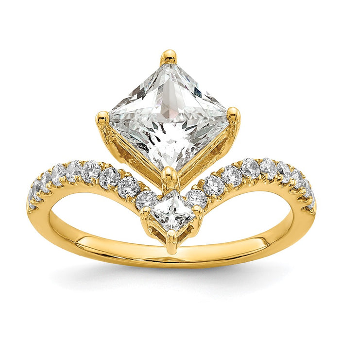 Buy 14K Asymmetric Semi-Mount Engagement Ring for 1.5 Carat Diamond - Stylish!-8