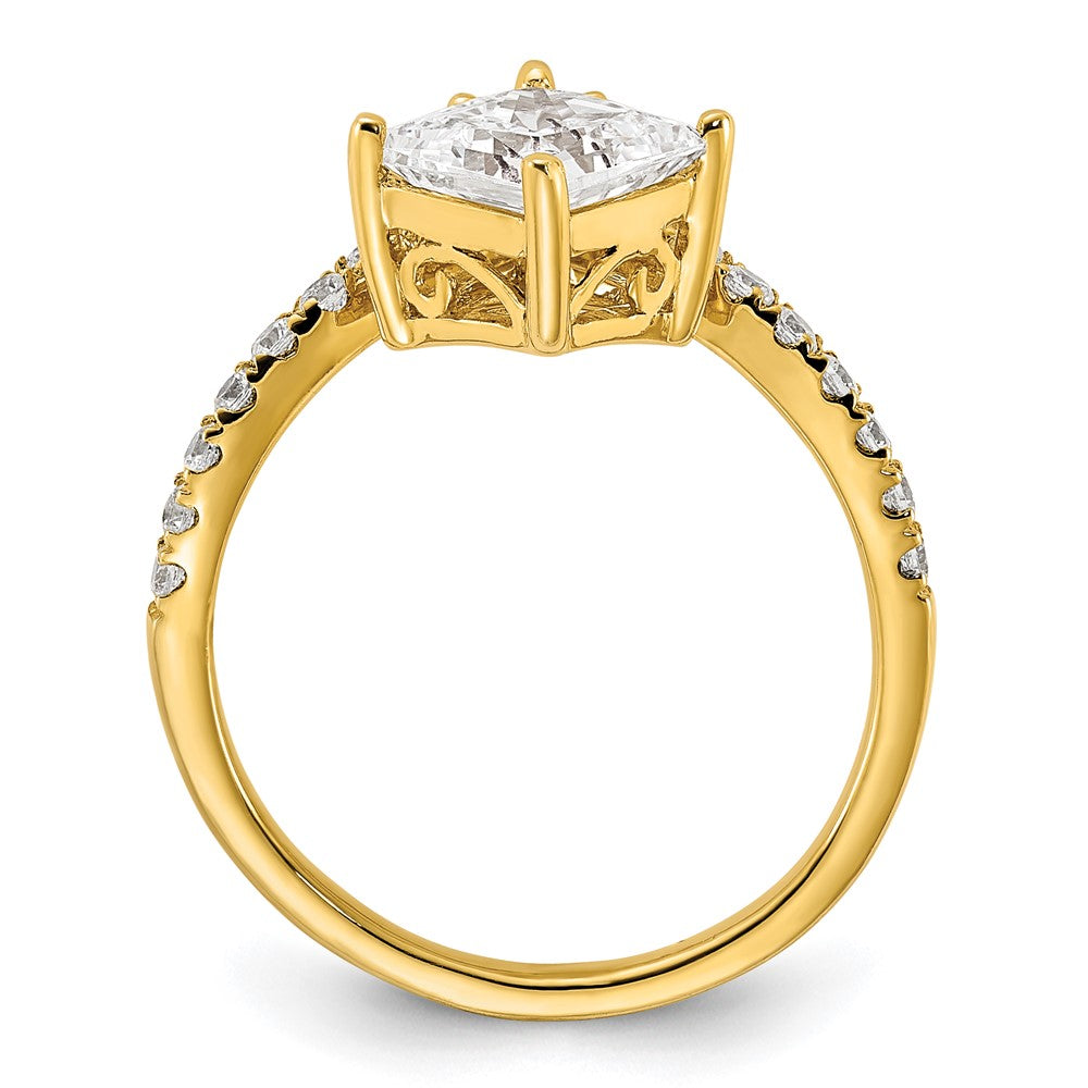 Buy 14K Asymmetric Semi-Mount Engagement Ring for 1.5 Carat Diamond - Stylish!
