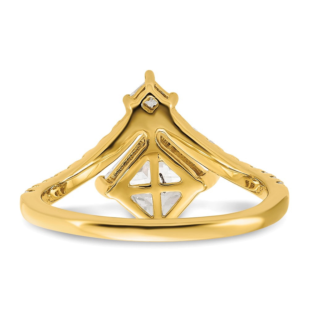 Buy 14K Asymmetric Semi-Mount Engagement Ring for 1.5 Carat Diamond - Stylish!