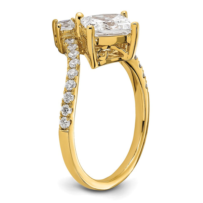 Buy 14K Asymmetric Semi-Mount Engagement Ring for 1.5 Carat Diamond - Stylish!-6