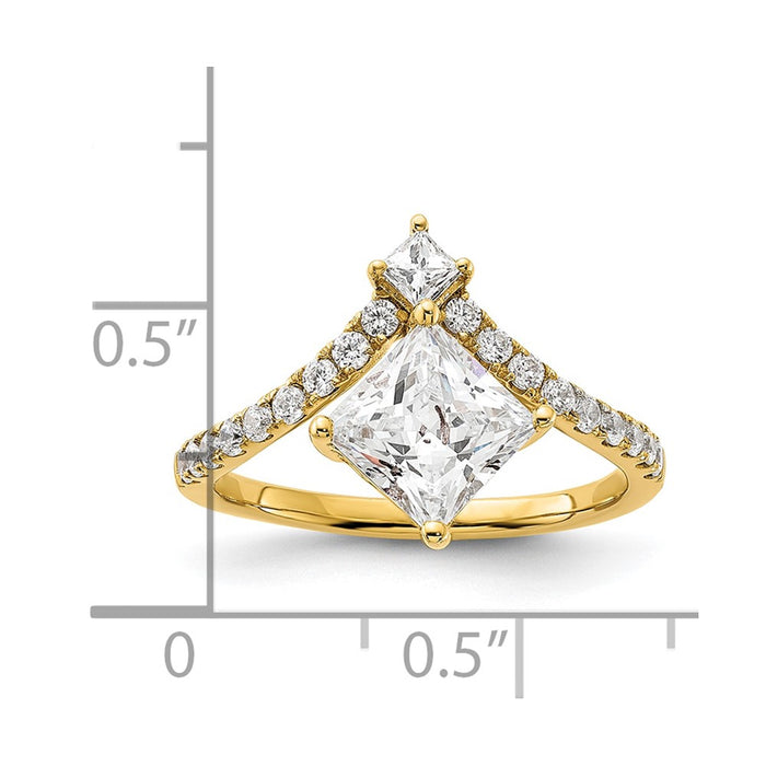 Buy 14K Asymmetric Semi-Mount Engagement Ring for 1.5 Carat Diamond - Stylish!-7
