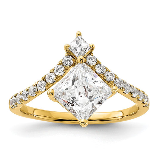 Buy 14K Asymmetric Semi-Mount Engagement Ring for 1.5 Carat Diamond - Stylish!