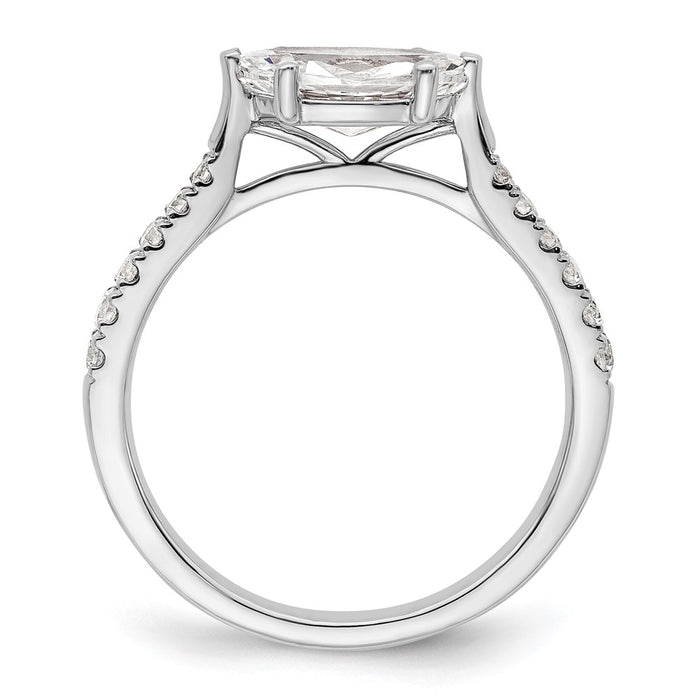 Buy Exclusive 14K White Gold East-West Engagement Ring with 1/5 Carat Diamonds-2