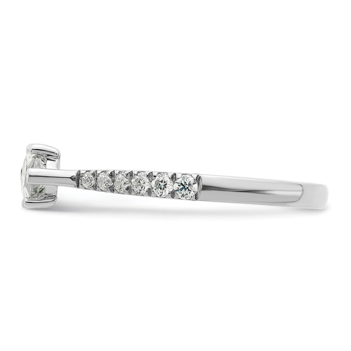 Buy Exclusive 14K White Gold East-West Engagement Ring with 1/5 Carat Diamonds-3
