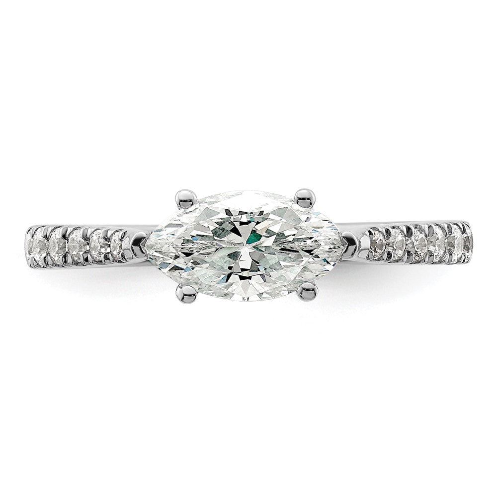 Buy Exclusive 14K White Gold East-West Engagement Ring with 1/5 Carat Diamonds
