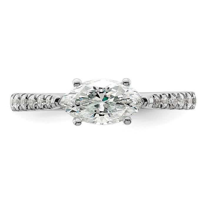 Buy Exclusive 14K White Gold East-West Engagement Ring with 1/5 Carat Diamonds-4
