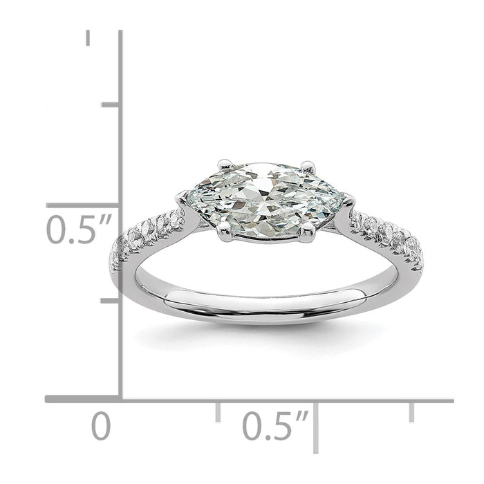 Buy Exclusive 14K White Gold East-West Engagement Ring with 1/5 Carat Diamonds-8