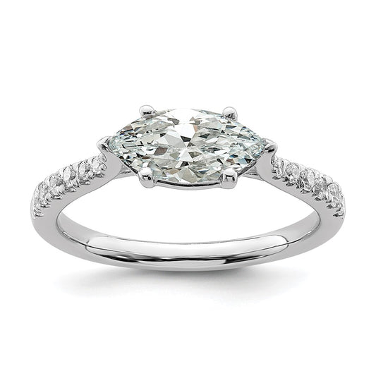 Buy Exclusive 14K White Gold East-West Engagement Ring with 1/5 Carat Diamonds