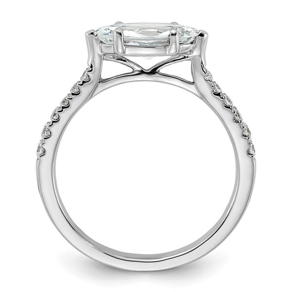 14K White Gold East-West Engagement Ring for 1 Carat Stone