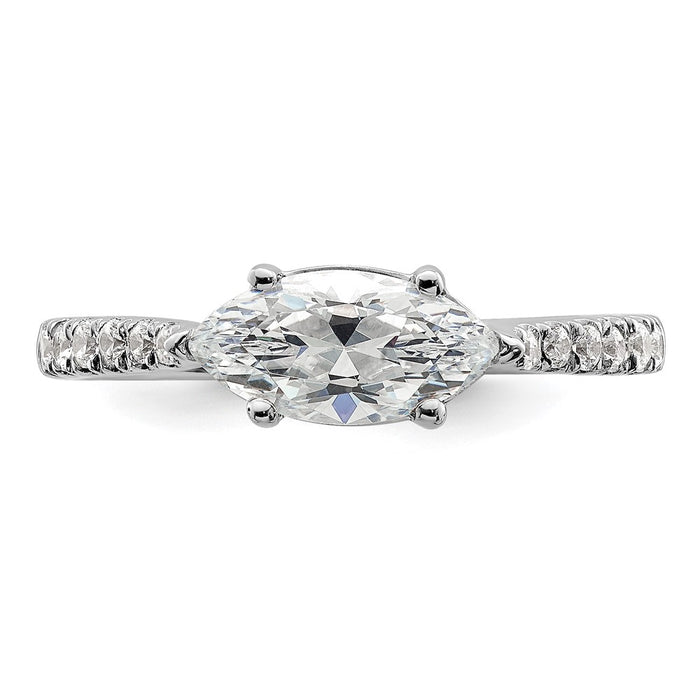 Buy High-Quality 14K White Gold East-West Engagement Ring for 1 Carat Stone-4
