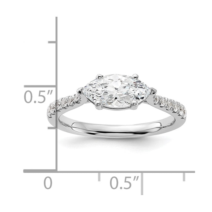 Buy High-Quality 14K White Gold East-West Engagement Ring for 1 Carat Stone-7
