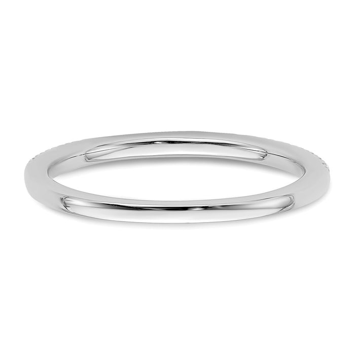 Buy Stylish 14K White Gold 1/4 Carat Diamond Eternity Wedding Band - Luxury Value-5