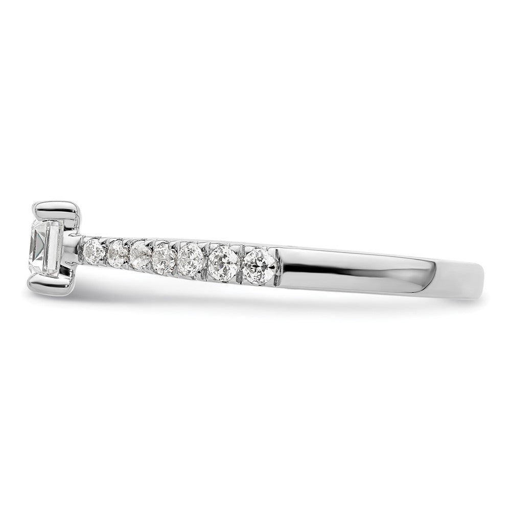 Buy Stylish 14K White Gold East-West Emerald-Cut Engagement Ring, 3/4 Carat