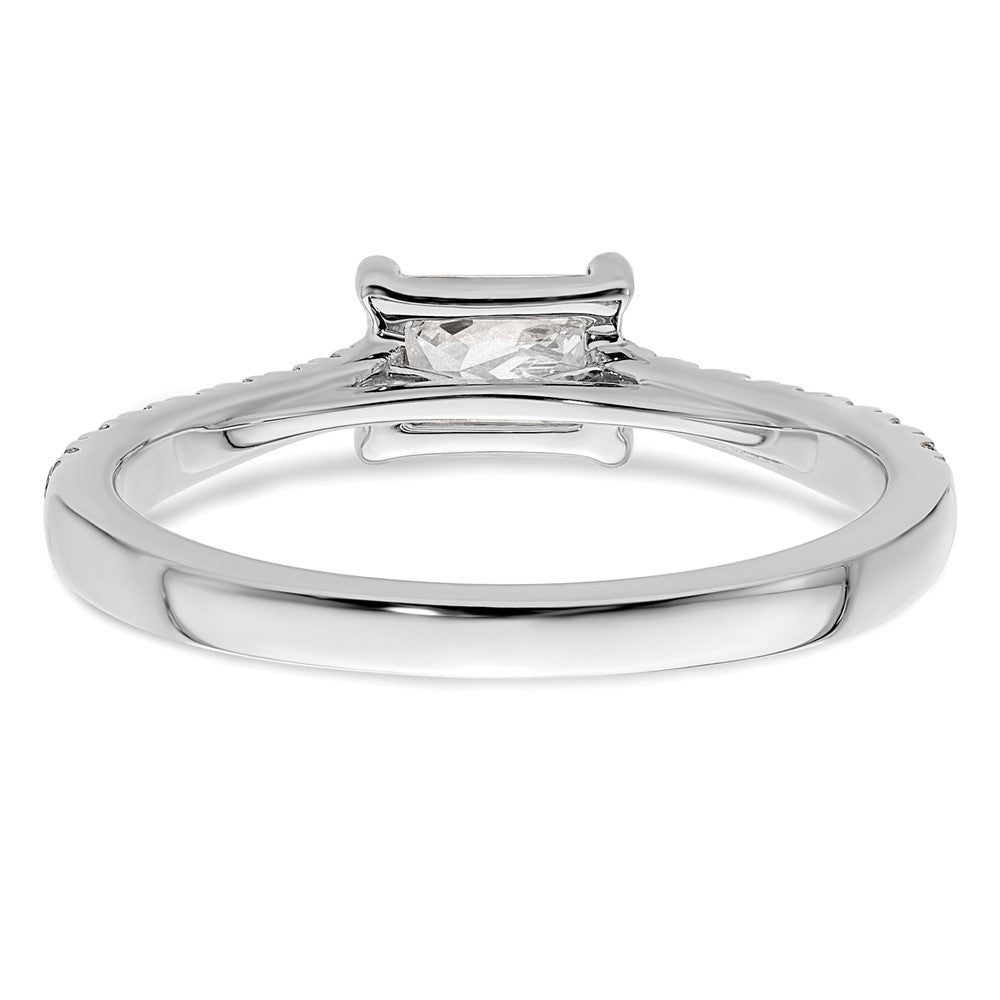 Buy Stylish 14K White Gold East-West Emerald-Cut Engagement Ring, 3/4 Carat
