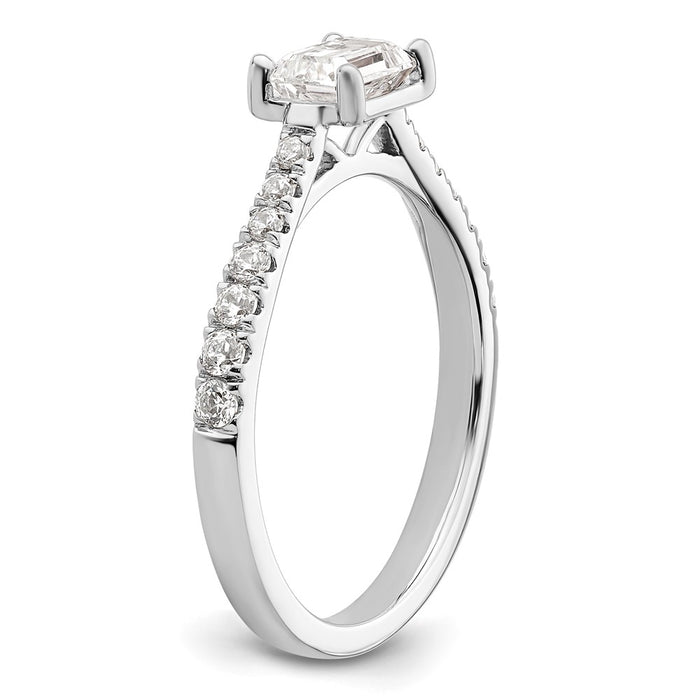 Buy Stylish 14K White Gold East-West Emerald-Cut Engagement Ring, 3/4 Carat-6