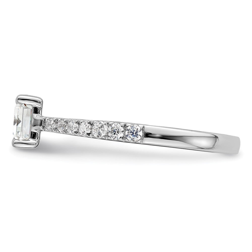 Buy Exclusive 14K White Gold East-West Semi-Mount Ring for 1 Carat Emerald-Cut