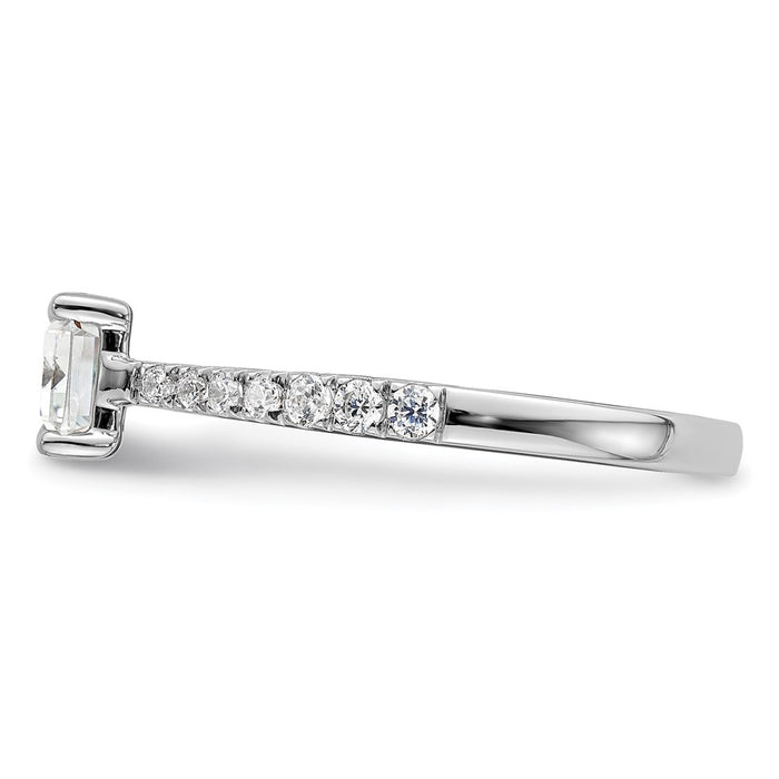 Buy Exclusive 14K White Gold East-West Semi-Mount Ring for 1 Carat Emerald-Cut-3