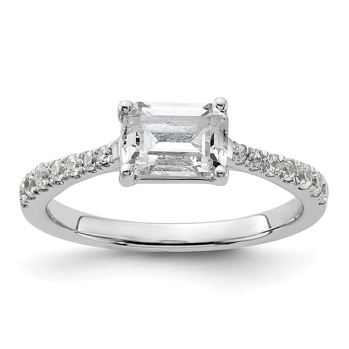 Buy Exclusive 14K White Gold East-West Semi-Mount Ring for 1 Carat Emerald-Cut-1