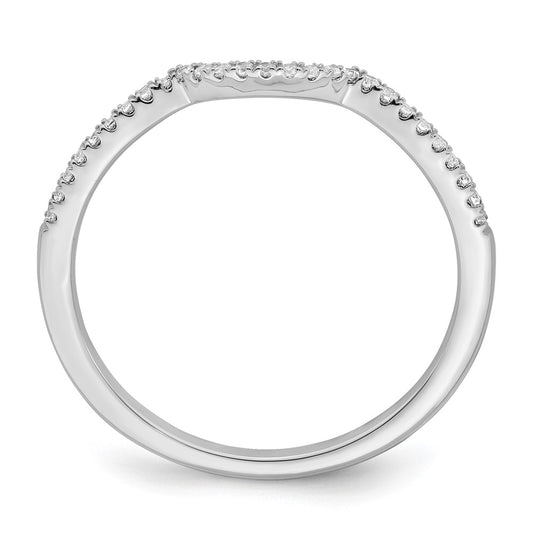 Buy Stylish 14K White Gold Contoured Wedding Band with 1/15 Carat Diamonds